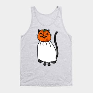 Cute Cat Wearing Halloween Horror Costume Tank Top